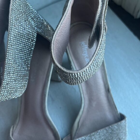 ** Jeffrey Campbell Kassidy Glitter Jeweled Block Heel Sandals 8 - Picture 6 of 12